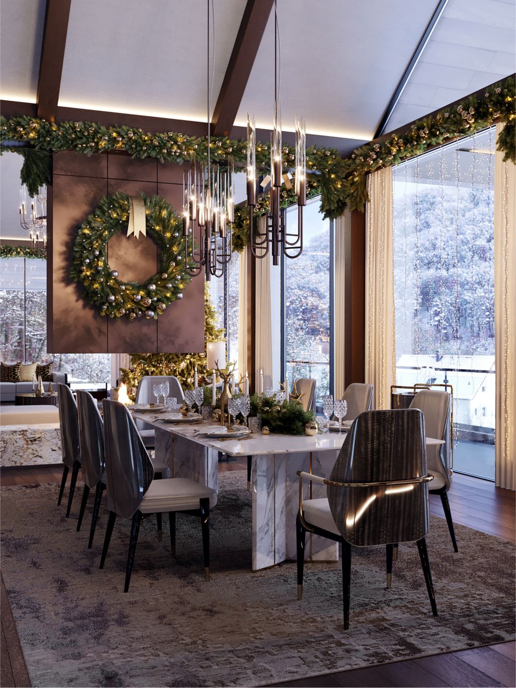 Mesmerizing Christmas Dining Room Luxury