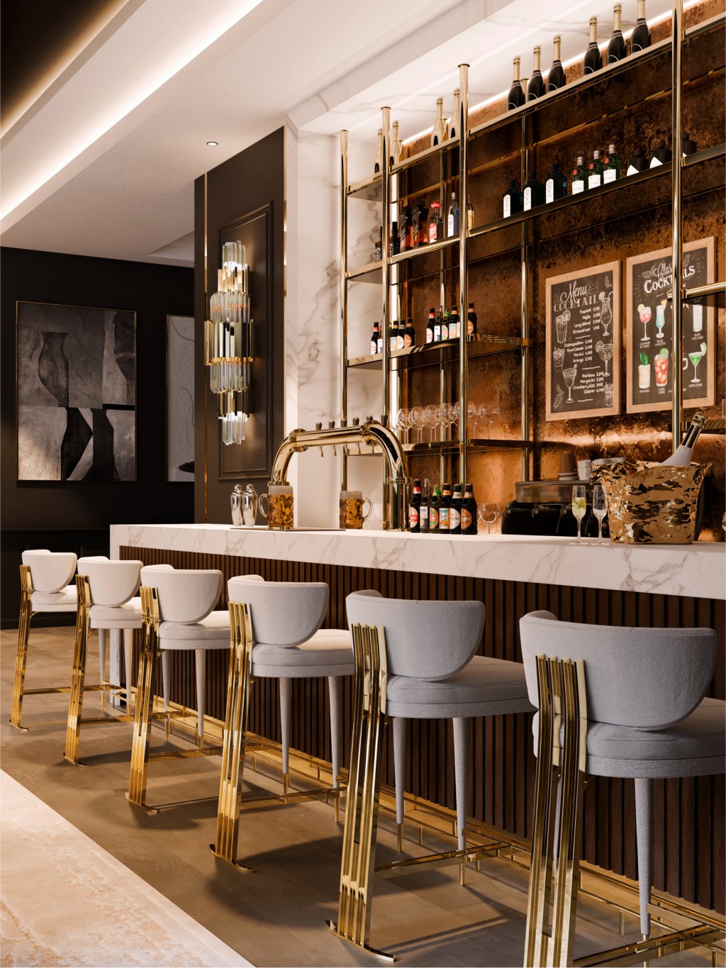 Sophisticated Bar Design with Modern Elegance
